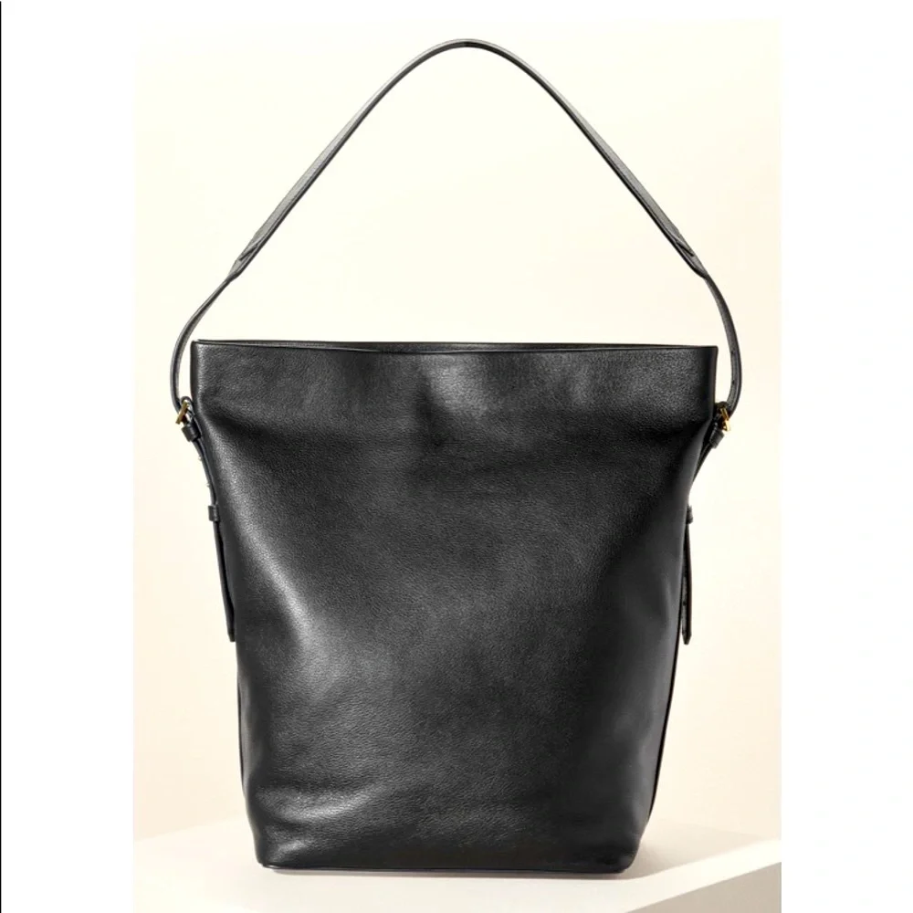 Stella & Dot | Black Leather Covet Bucket Bag - Picture 5 of 12